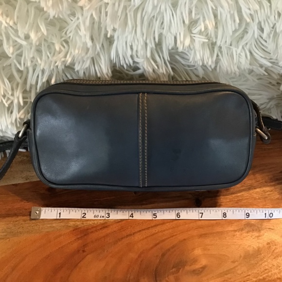 Y2K Coach Mini Camera Bag Vintage Blue Leather Baguette - Picture 3 of 8
